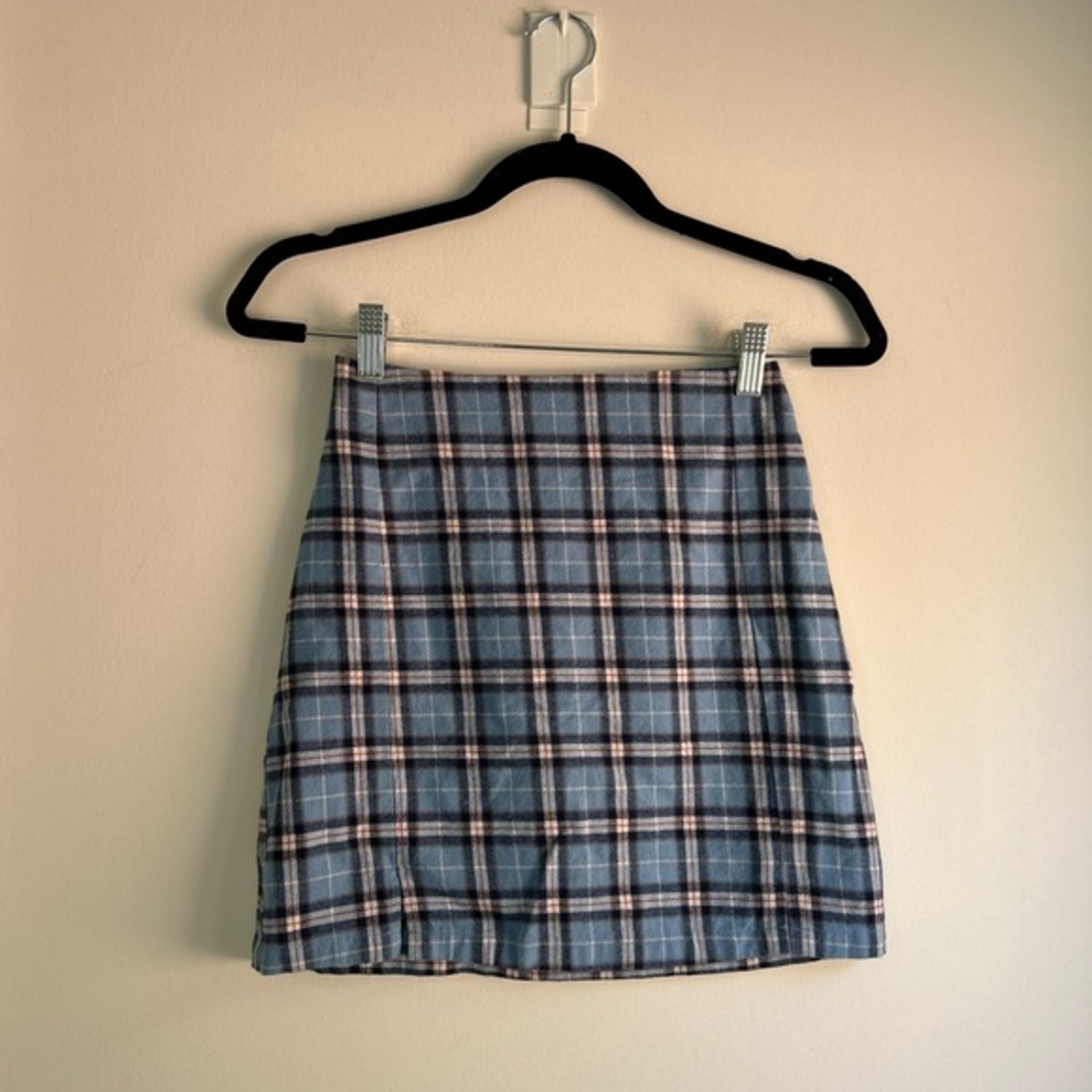 VINTAGE plaid mini skirt